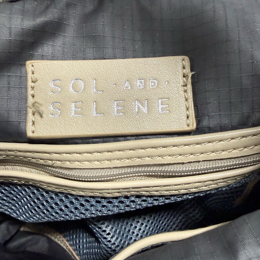 Sol and Selene. Beige Quilted Shoulder Bag - Soft Woven Design - Picture 3 of 8